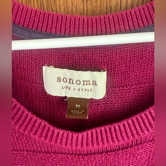 Sonoma Life & Style Crew Neck Knit Sweater Plum/Pink Color Size Medium - Picture 3 of 5